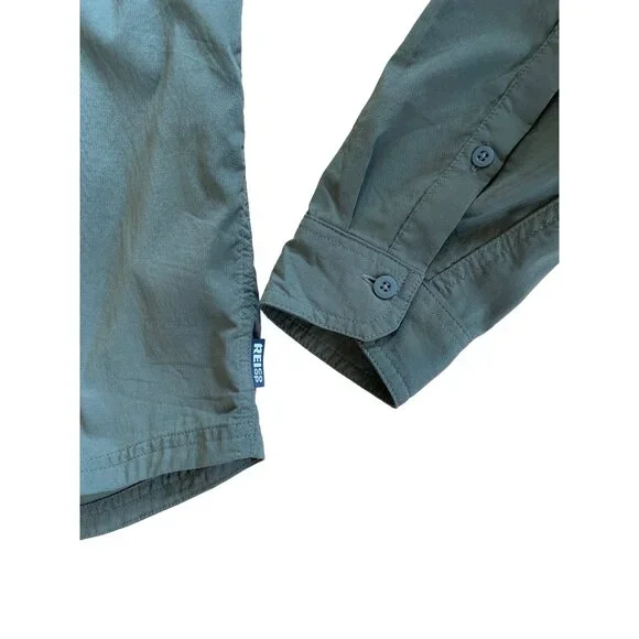 REI Green Shirt Boys XL (18) Button Down Roll Tab Sleeve Vented Boy Scout - Picture 4 of 10